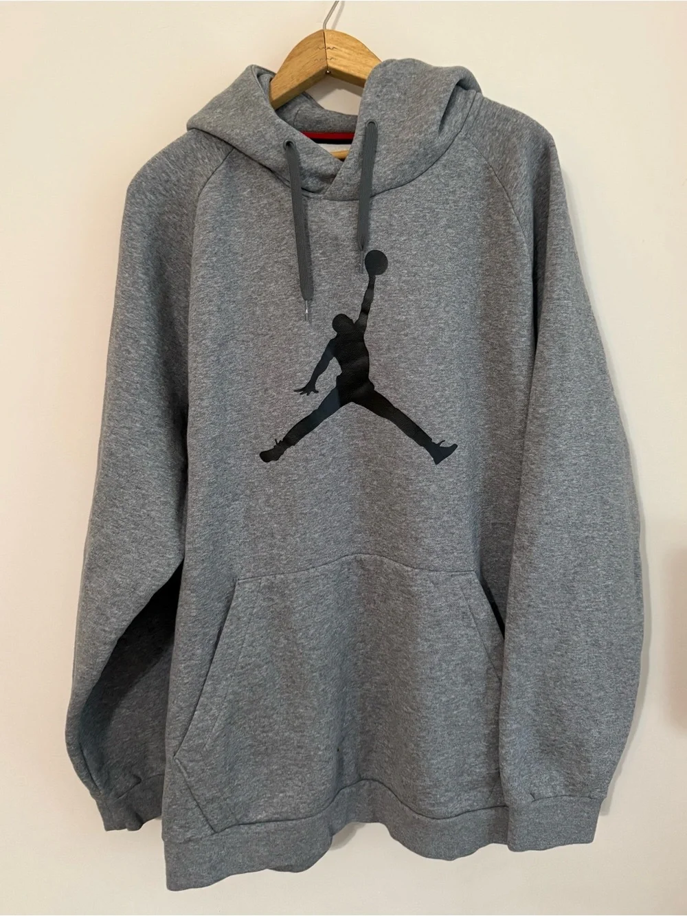 Jordan Gray Pullover Hoodie with Black Jumpman Logo